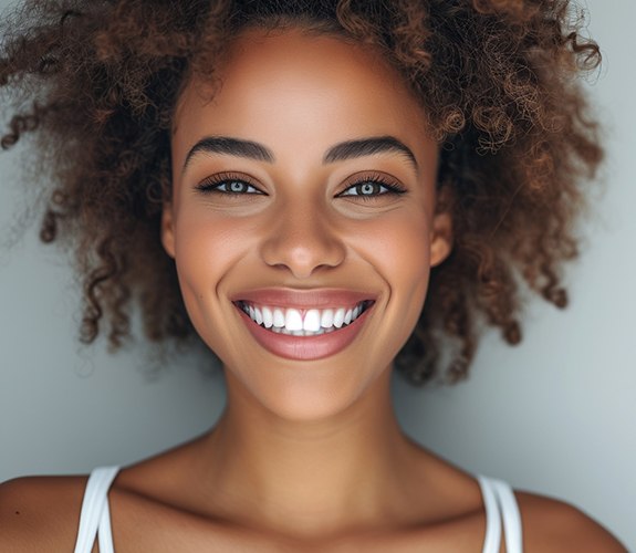 Woman reaping the benefits of clear aligners in Lockport