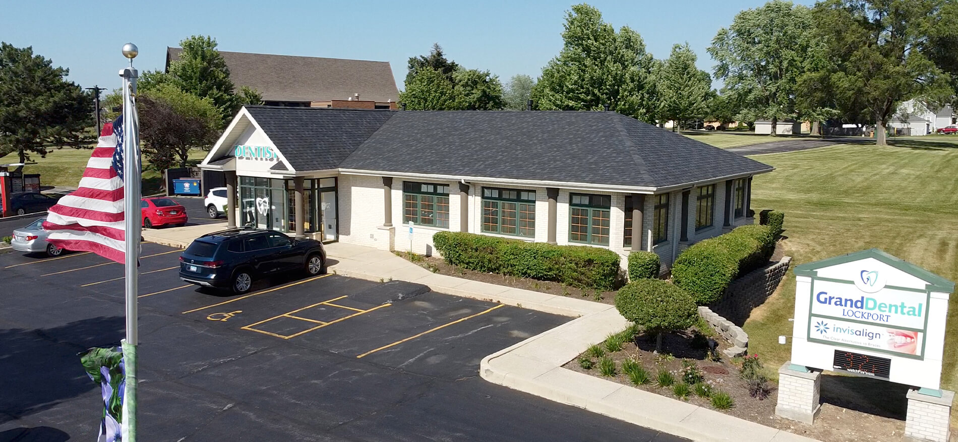Outside view of Grand Dental Lockport office building