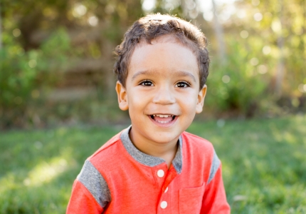 Little boy smiling after children's dentistry visit